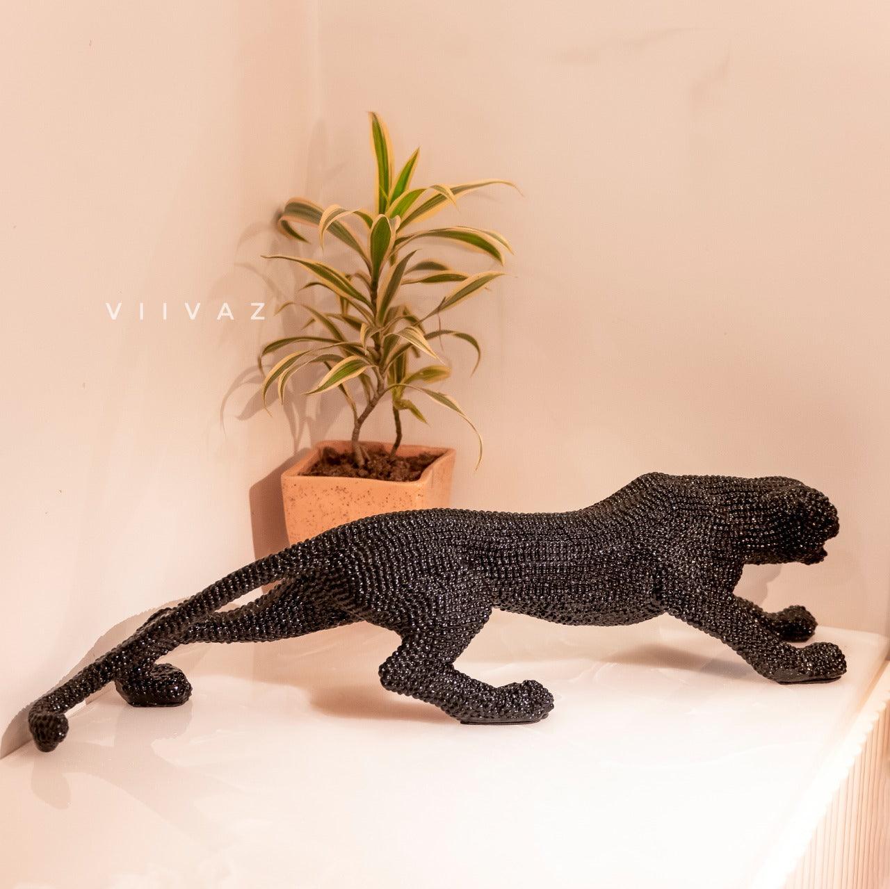 Sparkling Leopard Sculpture